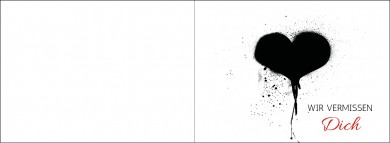 1530 Trauerkarte 4-seitig DIN A 6 Quer, ohne Kuvert 