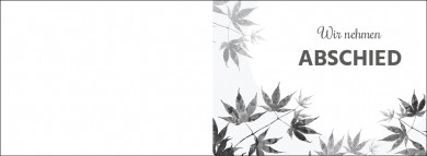 1539 Trauerkarte 4-seitig DIN A 6 Quer, ohne Kuvert 