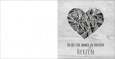 1230 Trauerkarte Quadrat 4-seitig, ohne Kuvert 