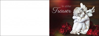 1551 Trauerkarte 4-seitig DIN A 6 Quer, ohne Kuvert 