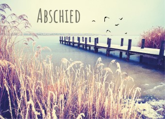 Trauerkarte "Naturmotiv mit Steg zum Wasser" (1633) 