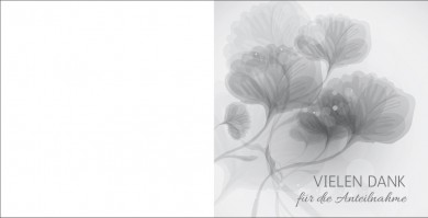 1225 Trauerkarte Quadrat 4-seitig, ohne Kuvert 