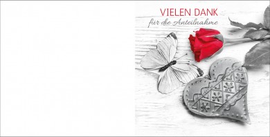 1226 Trauerkarte Quadrat 4-seitig, ohne Kuvert 