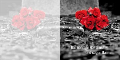 1201 Trauerkarte Quadrat 4-seitig, ohne Kuvert 