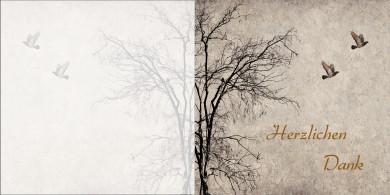 1203 Trauerkarte Quadrat 4-seitig, ohne Kuvert 