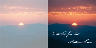 1213 Trauerkarte Quadrat 4-seitig, ohne Kuvert 