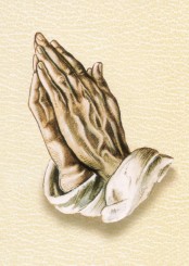 Gedenkkarte "Betende Hand mit Chamois Hintergrund" (1314) 