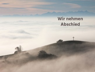 227 Sterbebild Landschaft im Nebel 