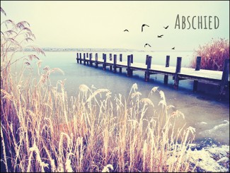 231 Sterbebild Naturmotiv mit Steg zum Wasser 