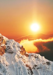 Gedenkkarte "Sonnenuntergang in den Bergen" (1337) 