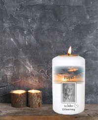 Weiter Ozean ➥ Gedenkkerze mit Teelichthalter 