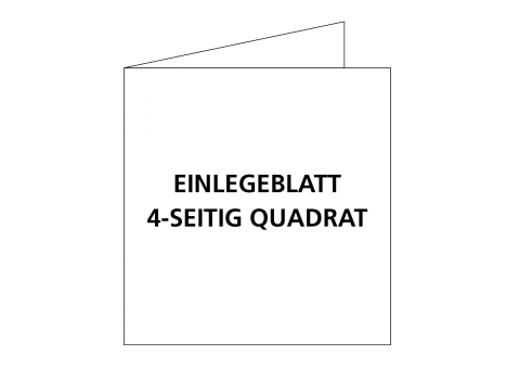 Einlegeblatt BLANKO Quadrat, 4-seitig 