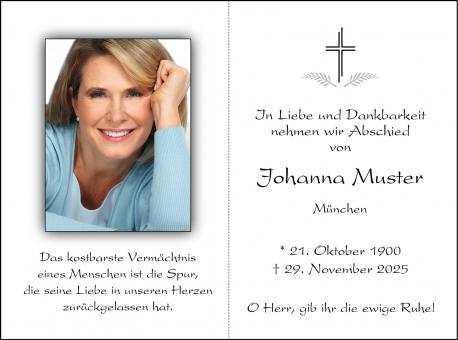 138 Sterbebild Blumenmotiv Individuelle Gestaltung Sterbebild24